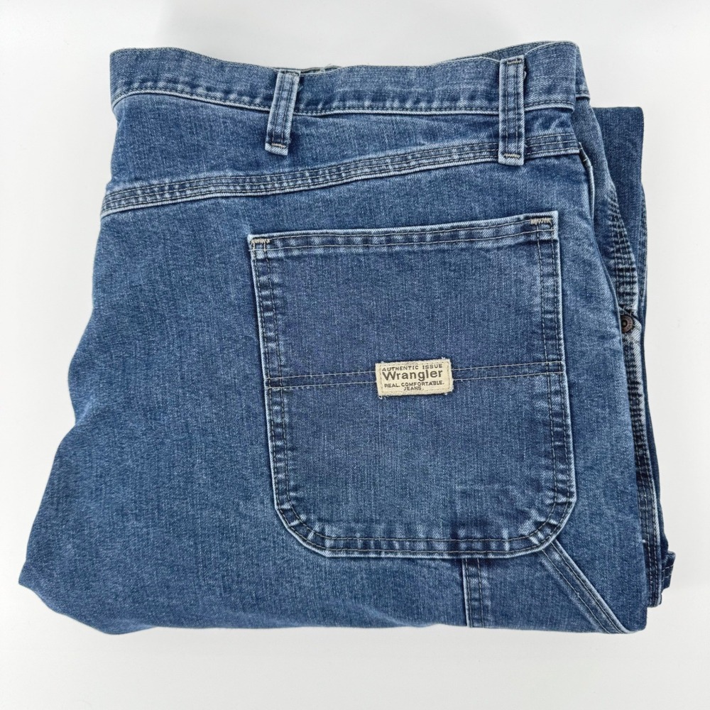 Wrangler Carpenter Jeans Mens 42x32 Blue Authentic Issue Utility Workwear Denim‎
